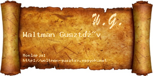 Waltman Gusztáv névjegykártya